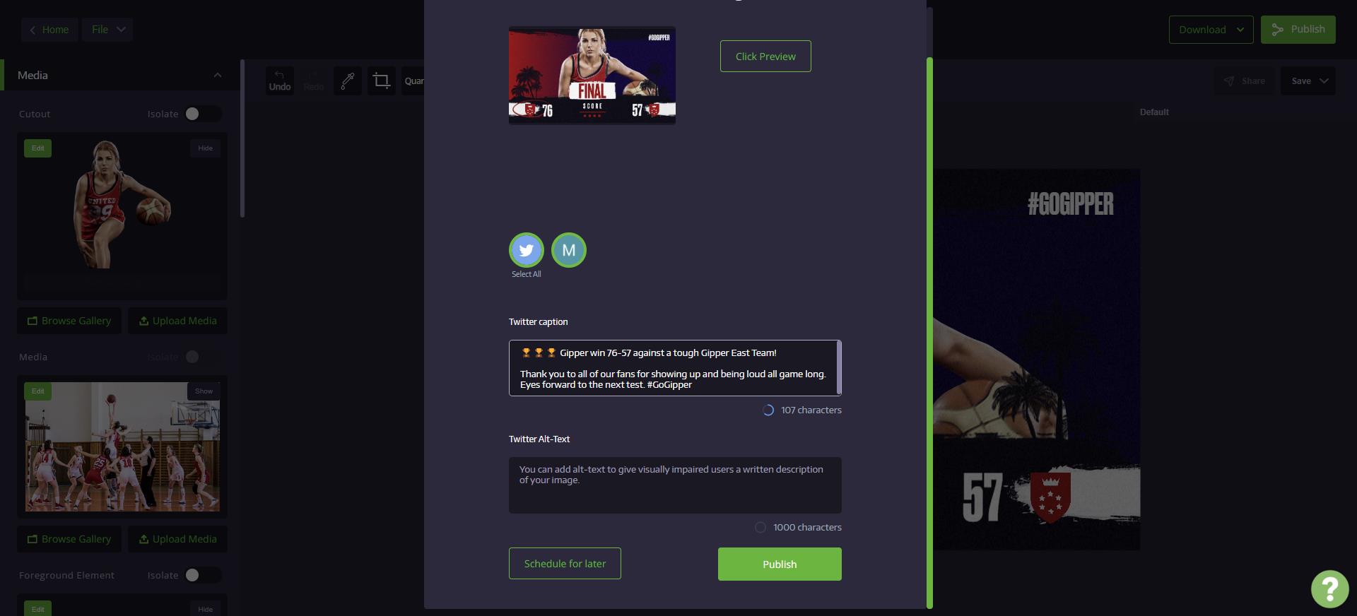Create Final Score Graphics | Gipper
